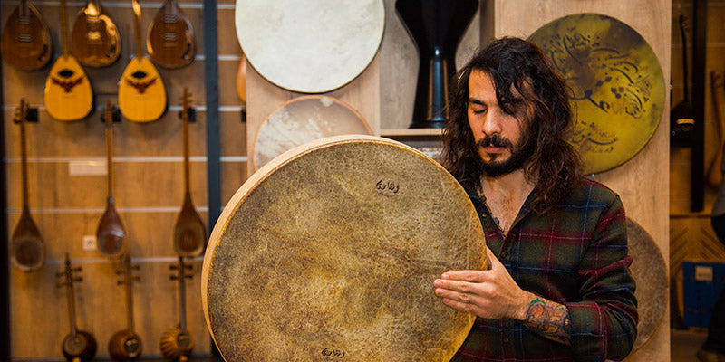 Persian daf large frame drum used in Sufi ceremonies and Kurdish music