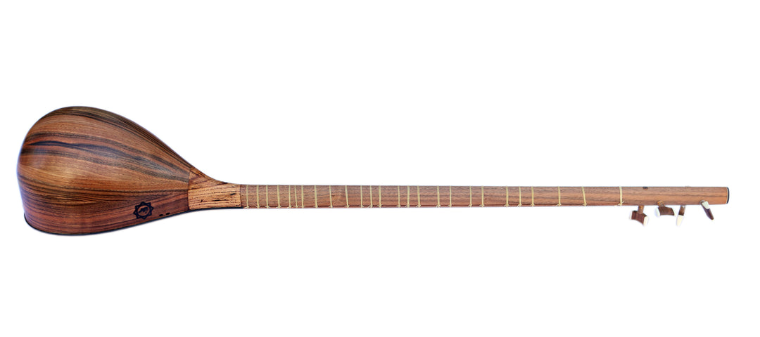 Figured walnut setar MOS-4 by Movlana with grain-rich body