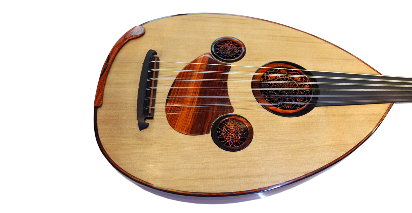 Oud árabe Cocobolo Majesty artesanal con puente ajustable y apoyabrazos ergonómico