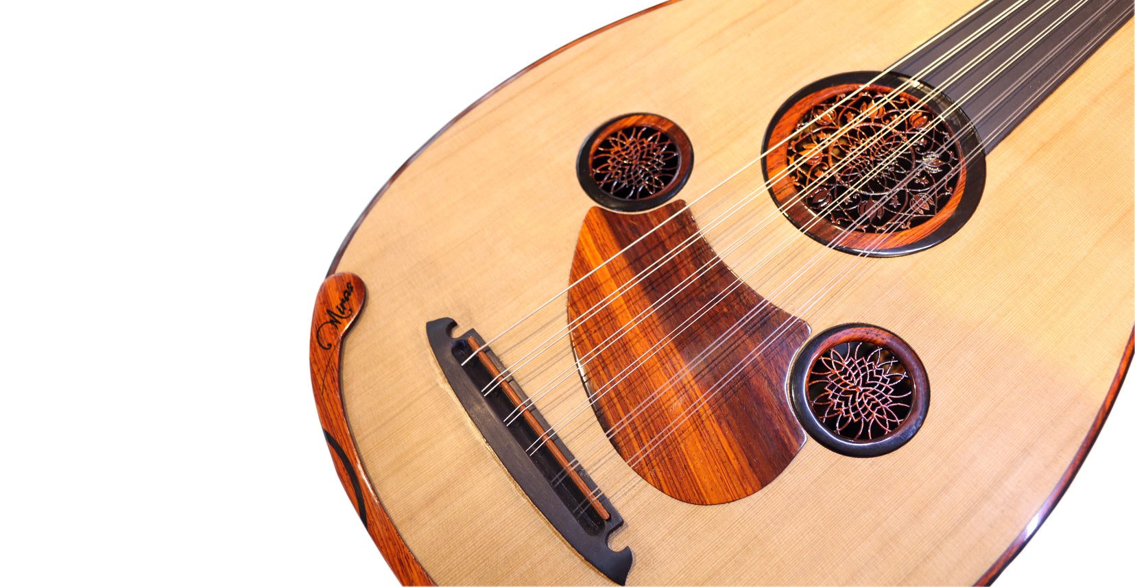 Oud árabe Cocobolo Majesty de doble tabla de resonancia