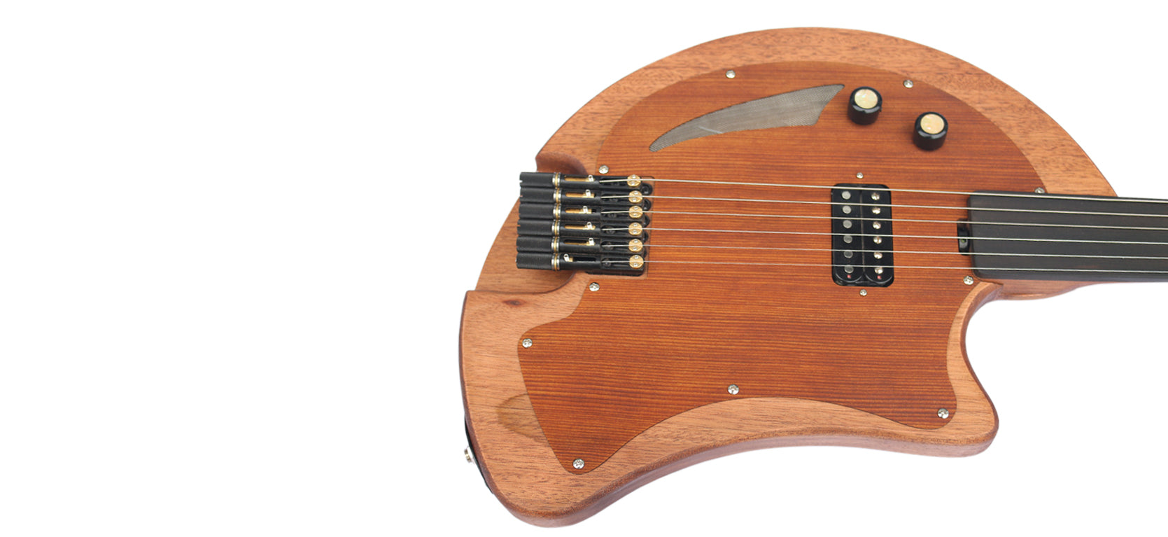 RaksOud Mat electric oud pegbox and tuning peg detail