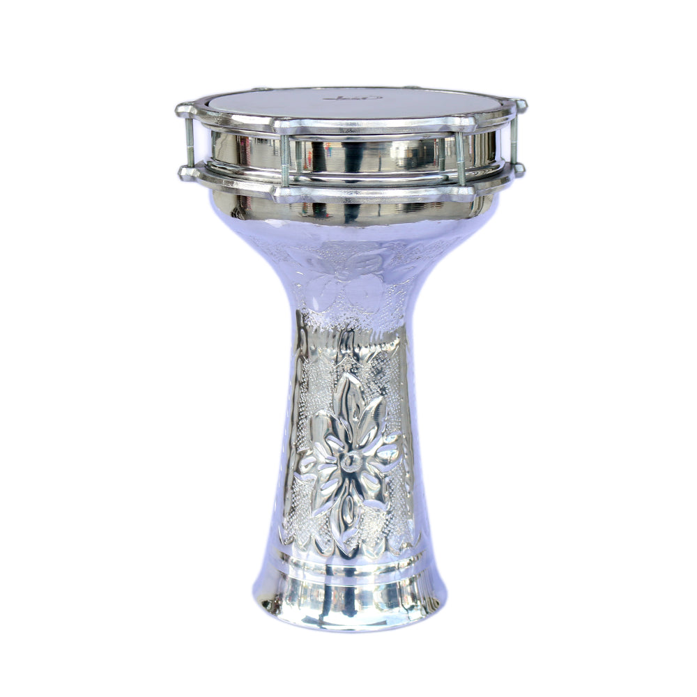 Türkische Darbuka mit Becken ZKD-222P von Dest Percussion mit Aluminium-Korpus